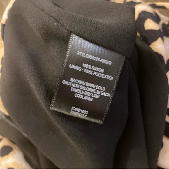 Tan Black Leopard Animal Print Asymmetrical Drawstring Skirt Size Small - Picture 5 of 5